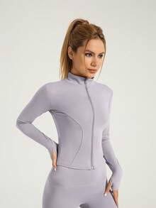 Blueplus Women's Lightweight And Comfortable Sports Set, Featuring A Wind-Resistant Top And Fitted Pants That Flatter The Legs, Allowing Full Freedom Of Movement And Showcasing Your Energy. - Changrong Purple - View 1