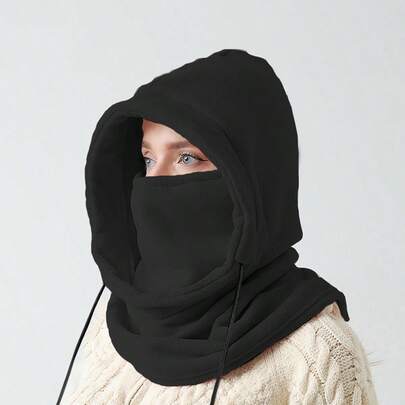 Cappello antivento Invernale per ciclismo con maschera da sci unisex e scaldacollo termico sportivo all'aperto. Maschera antivento e Cappello da sci nero per attività all'aperto e protezione del collo durante autunno/inverno.