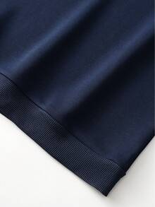 Fashion Casual Charm  Simple Print Soft Comfortable Crew Neck Sweatshirt, Weekend Style, Casual Wear, Simple Design, Minimalist Style, Breathable Knit, Soft Fabric, Unisex Apparel, Crewneck Top, Urban Style, Young Adults - 黑色 - 查看 3