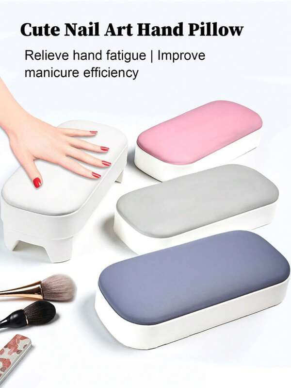 Portable Detachable Manicure Hand Pillow, Russian PU Leather Hand Pillow For Nail Salon, Removable Wrist Rest Manicure Tool
