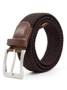 1pc Men's Stretch Woven Belt, Multiple Colors Available, No-Drill Elasticity Belt, Fashionable Casual Golf Belt For Daily Wear Summer, School Casual, Business, Boyfriend Husband Father Dad Men Gift, Daily Wear, Fashion, Teen, Outdoor, Vacation, Athletic, Travel, Street, Boho, Vintage Fall, Autumn, Halloween Autumn-Winter Accessories,Suitable For Teens, Youth,Men,Casual, Outdoor, Athletic, Vacation, Graduation Gifts, Birthday, Daily Wear