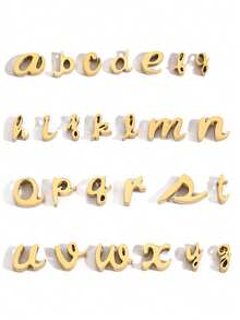 1 件简约百搭不锈钢锆石 26 字母吊坠，手工制作 DIY 项链手链耳环珠宝配饰，送给好友周年纪念礼物