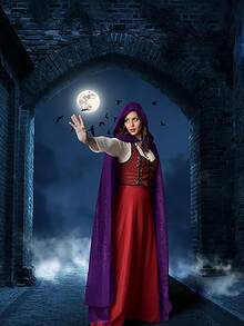 Women's Velvet Hooded Cloak, Halloween Witch Cape, Queen Party Cosplay Robe, Suitable For Christmas, Witch, Devil, Vampire, Renaissance Medieval Costume Accessories - Multicolor - View 4