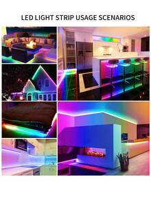 Luces de neón LED RGB con control remoto, tira de luz multicolor cambiante para decoración de dormitorio, iluminación de señal de neón flexible alimentada por USB - Multicolor - Ver 7