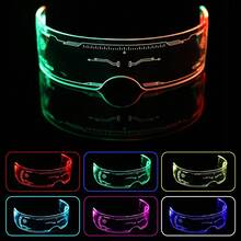 [2025 New] 7-Color Luminous Glow Glasses, Cyberpunk Sci-Fi Glasses, Christmas Party Bar DJ Costume, Music Festival Tech Glasses Decor, Photo Prop, Perfect Gift, Birthday Gift, Present
