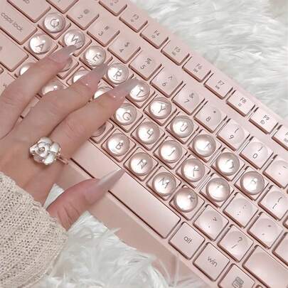 64pcs Long Nail Typing Tool, Nail Art Typing Stickers, Transparent Silicone Keycap 3D Stickers, Do Not Affect The Visibility Of Keyboard Letters, Provide Clear And Comfortable Protection For Long Nails, For Typing And Gaming On Laptop, Desktop, Office Essential