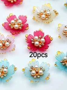 20/50pcs 28mm Multi-Color Rimmed 5-Petal Flower DIY Decoration, Suitable For Jewelry, Shoes, Clothing, Bags, Gifts