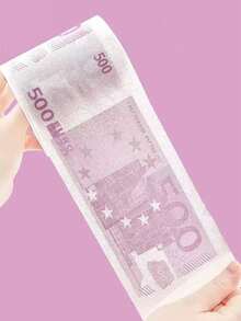 1 Roll 500 Euro Printed Toilet Paper Roll, Unbleached Virgin Wood Pulp Paper, Novelty Gift For Birthday Party, Funny Wedding, Theme Party Decor, Prank, Home Decor, Holiday Party Decoration - EUR - View 5