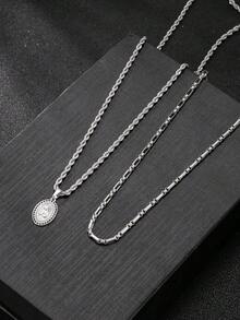 2件套18K镀金不锈钢圣母玛利亚吊坠项链套装，男女皆宜，可日常佩戴或在圣母升天节、新年、情人节、开学季等场合作为装饰，亦可作为护身符。