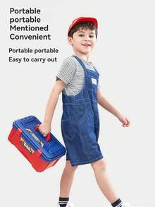 46pcs Kids Pretend Play Repair Tool Box Educational Assembly Toy Set, Includes Safety Helmet, Goggles, Realistic Repair Tools, Suitable For 3-12 Years Old Boys And Girls, Creative Gift For Christmas (Accessories Style Random)