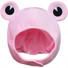 Cute Plush Frog Hat Cap For Halloween Costume Cosplay Partygift - 粉色 - 查看 1