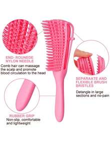 1pc Curl Defining Brush For Curly Hair – Upgraded Styling Brush With Flexible & Unique Design For Shaping Curls, Anti-Pull Detangling Comb For Men & Women, Ideal For Salon, Travel, And Daily Haircare - Multicolor - View 5