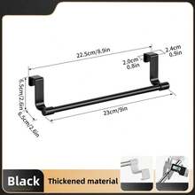 1个橱柜门毛巾架 - 免打孔节省空间挂钩，门装式，适用于厨房、浴室和橱柜 - 可悬挂毛巾和抹布 - 安装简便，厨房收纳，浴室储物，现代家居配件，厨房用品，厨房配件，厨房工具 - 彩色 - 查看 15