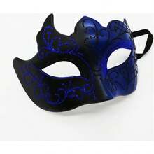 2 Antifaz Fiesta Mascaras Halloween Pareja Carnaval Cosplay,2 Eyepatch Máscaras Fiesta Halloween Pareja Rave Cosplay Dorado Oscuro Máscara Halloween, set 2 antifaz pareja máscaras Halloween carnaval rave cosplay dorado oscuro, accesorio destacado para fiestas y ambientación creativa de brujas y otoño eventos nocturnos. - Azul - Ver 3