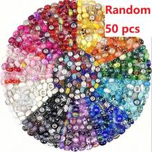 10/20/30/50/100/200 件混色大孔玻璃珠，混合银和铜珠，DIY 珠宝制作，项链手链珠宝用品