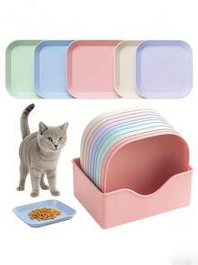 Bộ 10 bát ăn cho mèo, bát ăn cho mèo có chân đế, bát đựng thức ăn khô và ướt cho mèo, bộ bát ăn cho mèo nuôi nhiều mèo, màu sắc rực rỡ - Nhiều màu - Xem 3