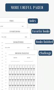 SIMVIA Reading Journal - Elegant Book Journal Reading Log For Reviews And Progress Tracking - Thoughtful Gift For Books Lovers &Amp; Readers - 110 Book Reviews (Ocean Blue) - ColorB - 查看 6