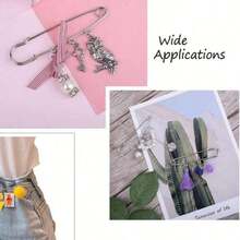 5pcs Iron 3-Hole 5-Hole Extra-Large Brooch Pins, Suitable For Brooch DIY School Office Accessories Shirts Jacket Jewelry Christmas Halloween Clothes Pin Funny Cute Teacher Gifts Costume Accessories Bag Charms