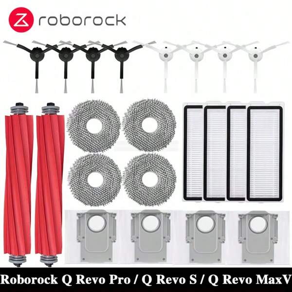 Replacement Kit For Roborock Q Revo S/ Qevo Pro/ Qrevo Plus/ Qrevo MaxV/ P10 Pro Robot Vacuum Dust Bag Main Side Brush Hepa Filter Mop Cloths Spare