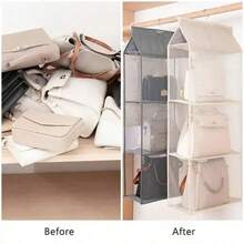 3/4 Layers Hanging Handbag Organizer Transparent Wardrobe Closet Storage Bag - Multicolor - View 6
