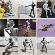 Artists Manikin Action Figure Drawing ModelFigure Model For Sketching Painting Drawing Human Mannequin Body Doll Male Action Figure Grey Male - Con đực cao màu xám - Xem 2