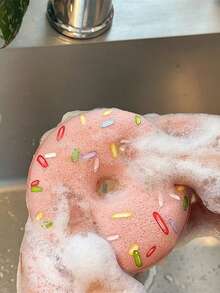 甜甜圈造型海绵洗碗刷，创意锅具清洁刷，可盛放洗洁精，厨房清洁刷，不粘锅，不锈钢锅刷，长柄钢丝球厨房清洁刷，洗碗刷，不掉毛 - 彩色 - 查看 8