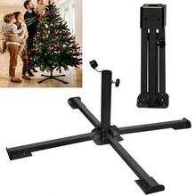 Christmas Tree Stand For Artificial Tree Holder Traditional Decoration Metal - Black - View 3