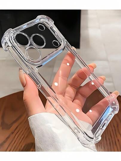 Capa de celular luxuosa ultra transparente para iPhone 17promax/17/17pro/17air/16promax/16e/16pro/16/15pro/15promax/15/13/14/11/14pro/14promax/14plus/15plus/7g/8g/7plus/X/Xs/Xr/Xsmax, capa protetora de TPU à prova de choque e antirriscos, transparente - presente perfeito para amigos e uso diário