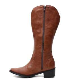 Women's Country Western Embroidered Mid-Calf Texan Boot - Lạc đà - Xem 2