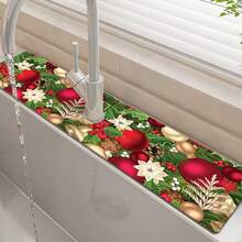 1 Stück Weihnachts-Motiv Diatom Schlamm Wasserhahn Absorbent Pad - Weihnachtsglocke rutschfest, feuchtigkeitsbeständig und spritzwassergeschützt, geeignet für Küchen- und Badezimmer-Arbeitsflächen.