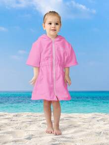 1pc Princess Crown Embroidered Microfiber Children Hooded Bath Towel, Absorbent Soft Warm For Swimming, Spa, Bathing, Girls Bathrobe, Cloak, Cape