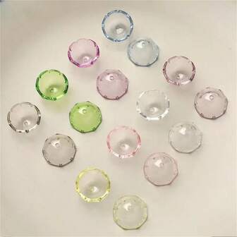 10/100件/套，多色透明直孔亚克力电镀UV装饰，适用于DIY汽车装饰