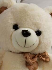 1 pieza Oso de peluche ultra suave y lindo de 35cm, Oso de peluche con moño, regalo perfecto para cumpleaños/Navidad, Oso de peluche grande, regalo de oso de peluche, decoración navideña, decoración del hogar y regalo de cumpleaños/festival, suave y cómodo, Oso de peluche>Poliéster
