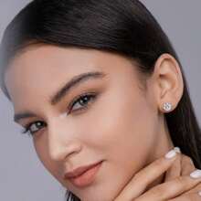 1ct Moissanite Earrings For Women Wedding Fine Jewelry S925 Sterling Sliver Plated 18k White Gold Stud Earring