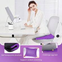 Gel Seat Cushion For Long Sitting Double Thick Gel Seat Cushion Breathable Honeycomb Chair Cushion With NonSlip Cover For Office Chair Car Wheelchair Long Trips Relief Sciatica Pain - 大紫羅蘭 - 查看 6