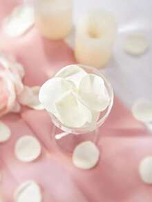 50pcs/100pcs/200pcs/300pcs/500pcs/1000pcs Artificial Rose Petals, Ivory White Silk Rose Petals For Wedding Flower Girl Baskets, Aisle Scattered Flowers, Birthday Decoration, Table Centerpieces, Engagement Party Confetti, Bridal Shower, Romantic Night Decorations - Ivory - View 2