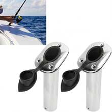 Soporte para Caña de Pescar de Acero Inoxidable, Incluye 2 Unidades con Base de 9 Pulgadas y Ajuste de 30°, Ideal para Yates y Embarcaciones - 1 - Ver 9