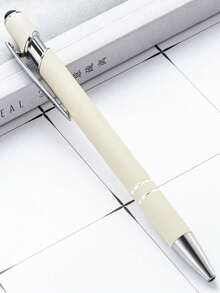 50pcs Customized Text/Logo Luxury Aluminum Barrel Retractable Stylus Striped Ballpoint Pen, Engraved Inspirational Text, Personalized Wedding/Employee/Teacher/Student/Coworker/Halloween Gift,Office Decor,Diy ,Bulk Customization - 多色/圈筆 - 查看 127
