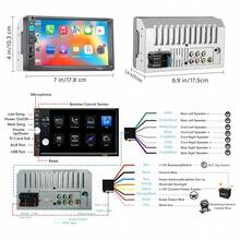 Estéreo para coche de 7 pulgadas, 2 Din, Carplay, Android Auto, Mirrorlink, manos libres, radio FM, Bluetooth, USB, Mp5, pantalla táctil, estéreo automático con cámara trasera - Negro - Ver 11