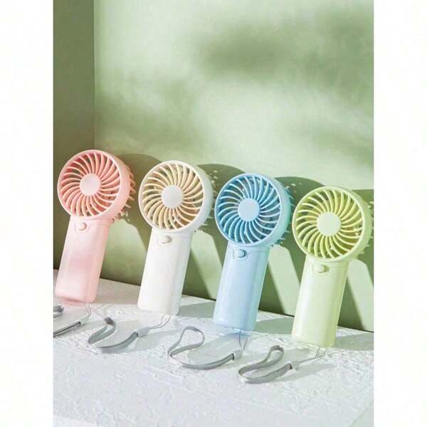 1pc Handheld Battery Operated Cartoon Mini Fan, Portable For Summer And For Outdoor,Sport,Travel,Kitchen,Bedroom,School,Office,And For Woman,Man,Children,Adult