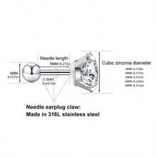 1 Pair Hiphop Style Earrings, Copper Framed Synthetic Zirconia Earrings With Dollar Sign Design, Minimalist & Personalized