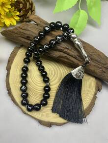 1 pieza Tasbih con estilo de borla redonda, cuentas de oración árabes de Oriente Medio Misbaha, accesorio elegante para Eid Al-Fitr, oración de Ramadán, meditación y uso diario/de fiesta, adecuado para todas las estaciones