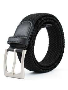 1pc Men's Stretch Woven Belt, Multiple Colors Available, No-Drill Elasticity Belt, Fashionable Casual Golf Belt For Daily Wear Summer, School Casual, Business, Boyfriend Husband Father Dad Men Gift, Daily Wear, Fashion, Teen, Outdoor, Vacation, Athletic, Travel, Street, Boho, Vintage Fall, Autumn, Halloween Autumn-Winter Accessories,Suitable For Teens, Youth,Men,Casual, Outdoor, Athletic, Vacation, Graduation Gifts, Birthday, Daily Wear