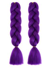 Perruque tressée violette 24/26 pouces, extensions de cheveux synthétiques tressés pré-étirés, convient pour le tressage, perruque longue violette Rumi, costume de performance sur scène Halloween, cosplay - Multicolore - Voir 19