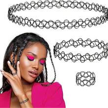 1-15 件哥特式镂空项链、鱼线项链、手链、戒指套装