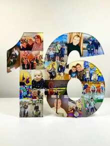 定制圣诞礼物，可定制1至99的数字、2026岁生日照片、A、B、C、D、E字母主题照片、成长照片拼贴画，生日礼物、圣诞照片礼物，母亲节和父亲节的完美礼物，送给爱人和朋友的理想礼物。秋季家居焕新，圣诞装饰，营造温馨家居氛围，办公室装饰，优雅生活