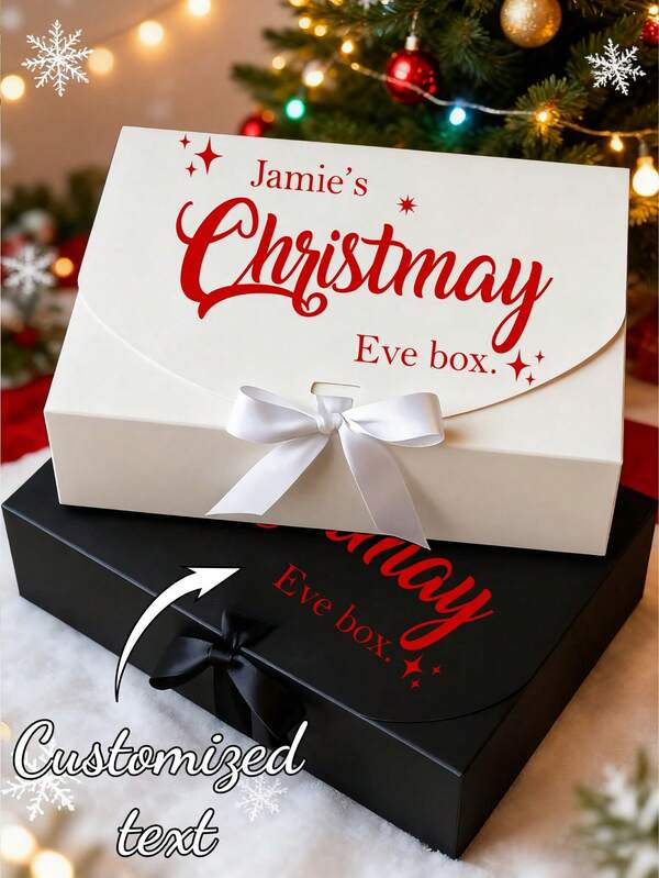 1pc Customized Gift Box, Personalized Name, Bridesmaid, Groomsman, Birthday, Graduation, Christmas Gift Box, Customized Christmas Gift