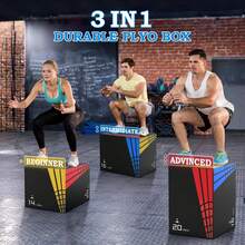 GIKPAL 22lb 3 In 1 Plyometric Jumping Exercise Box,  Stable Plyo Box With 3MM Anti-Slip Particles For Home Gym Jumping Exercise, 14"X16"X20" - S(14" X 16" X 20") - View 4