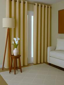 Blackout Curtain Without Voile Blocks Light Eyelets Chrome Large Living Room Office Bedroom - Màu be - Xem 1
