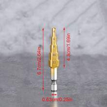 1 Set/13pcs Titanium Coated High Speed Steel Drill Bit Set, Hex Shank, Twist And Auger Drill Bits For Metal, Wood, Plastic - Electric Drill Parts And Accessories, Wood Drilling (Titanium Coated Drill Bits) Durable Structure, Drill Bit Accessories